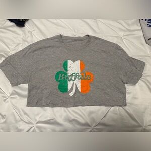 Gray Buffalo Shamrock Crop Top